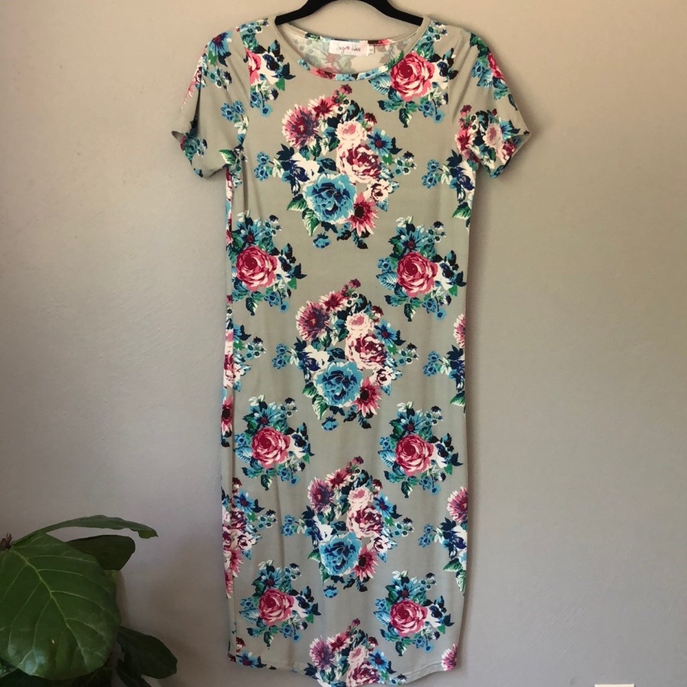 Floral Midi T-shirt Dress